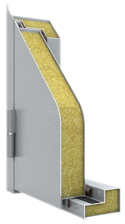 Противопожарная дверь в разрезе